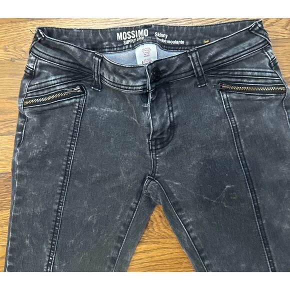 Mossimo Supply Co Jeans Black Womens 3 Skinny Stretch Zipper Jambe Moulante Zipp - Picture 3 of 8